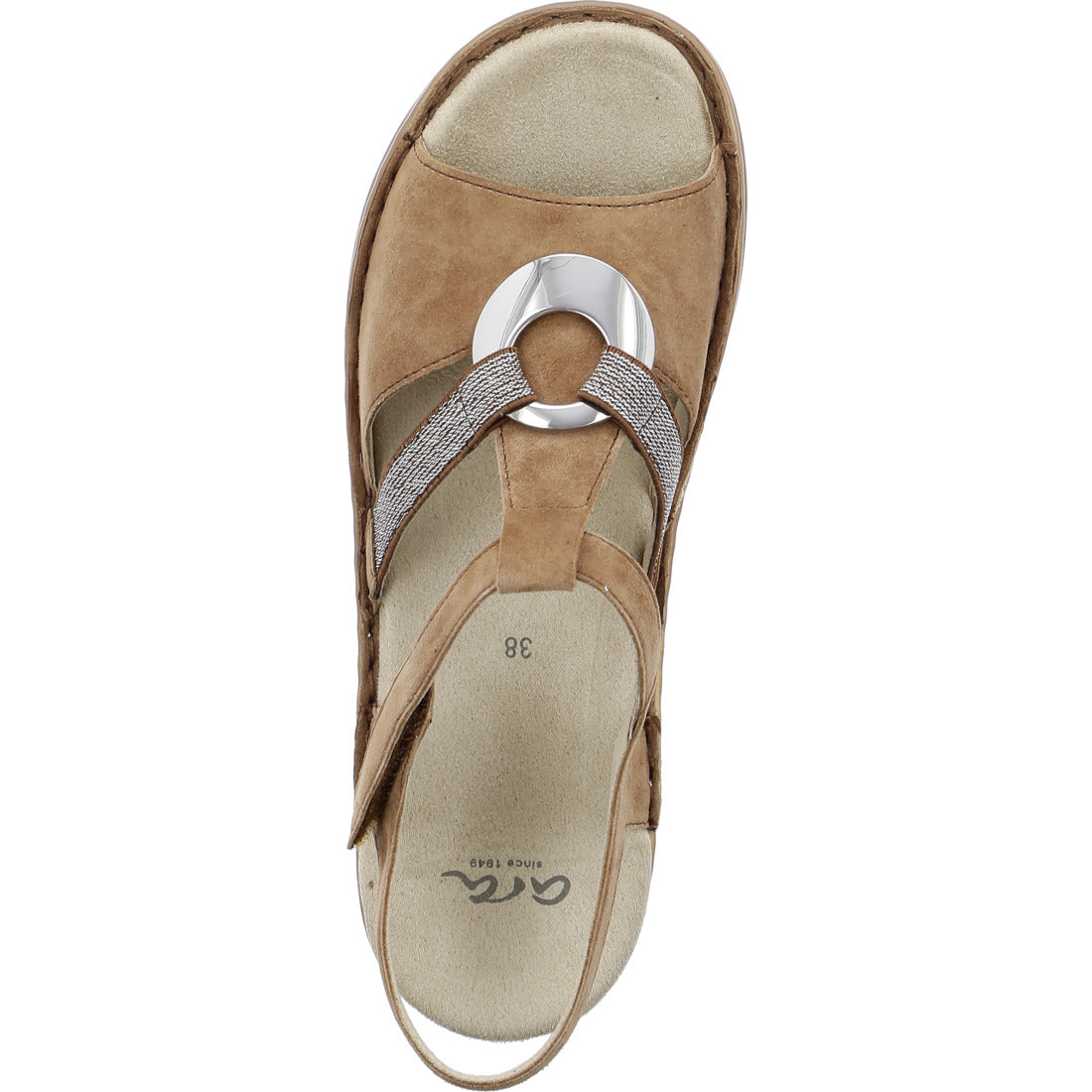 Ara Women's Hawaii 12-27272 Suede Wedge Heel Sandals Whisky Brown