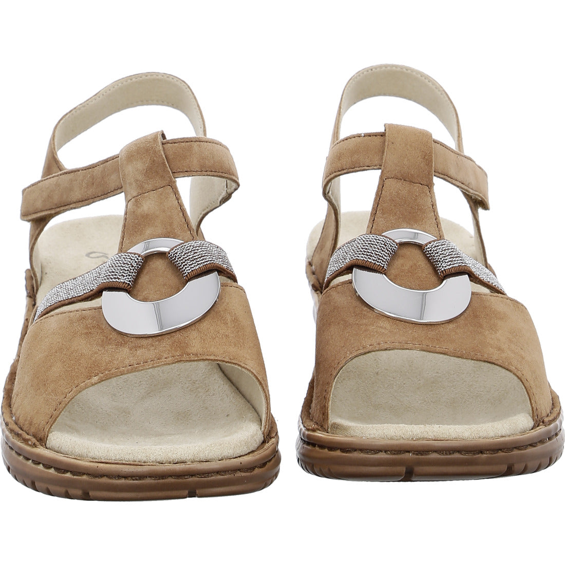 Ara Women's Hawaii 12-27272 Suede Wedge Heel Sandals Whisky Brown