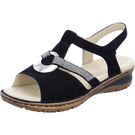 Ara Women's Hawaii 12-27272 Suede Wedge Heel Sandals Blue