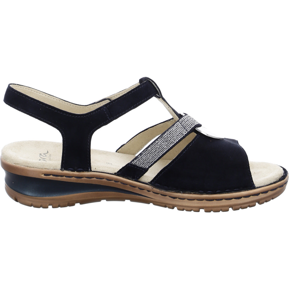 Ara Women's Hawaii 12-27272 Suede Wedge Heel Sandals Blue