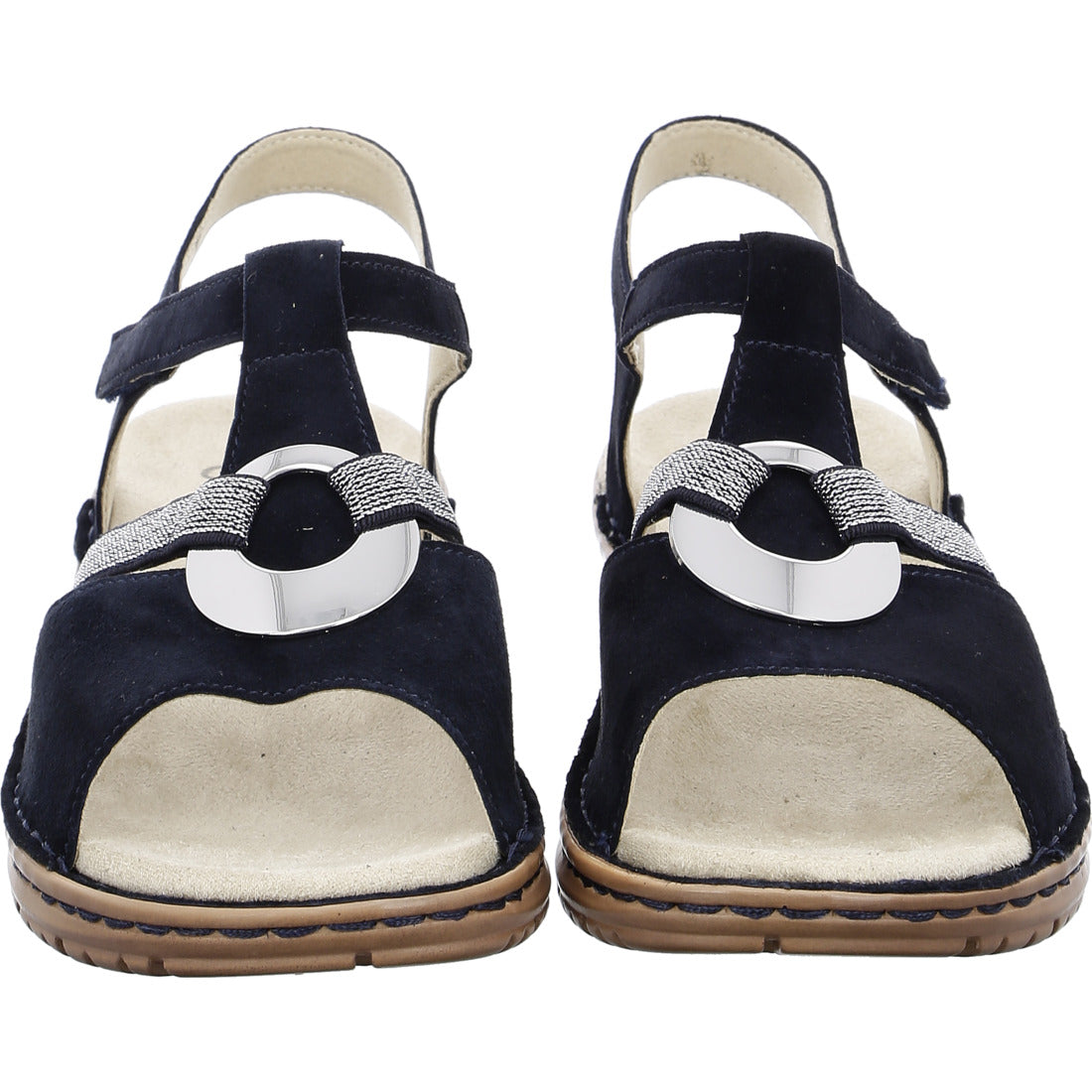Ara Women's Hawaii 12-27272 Suede Wedge Heel Sandals Blue