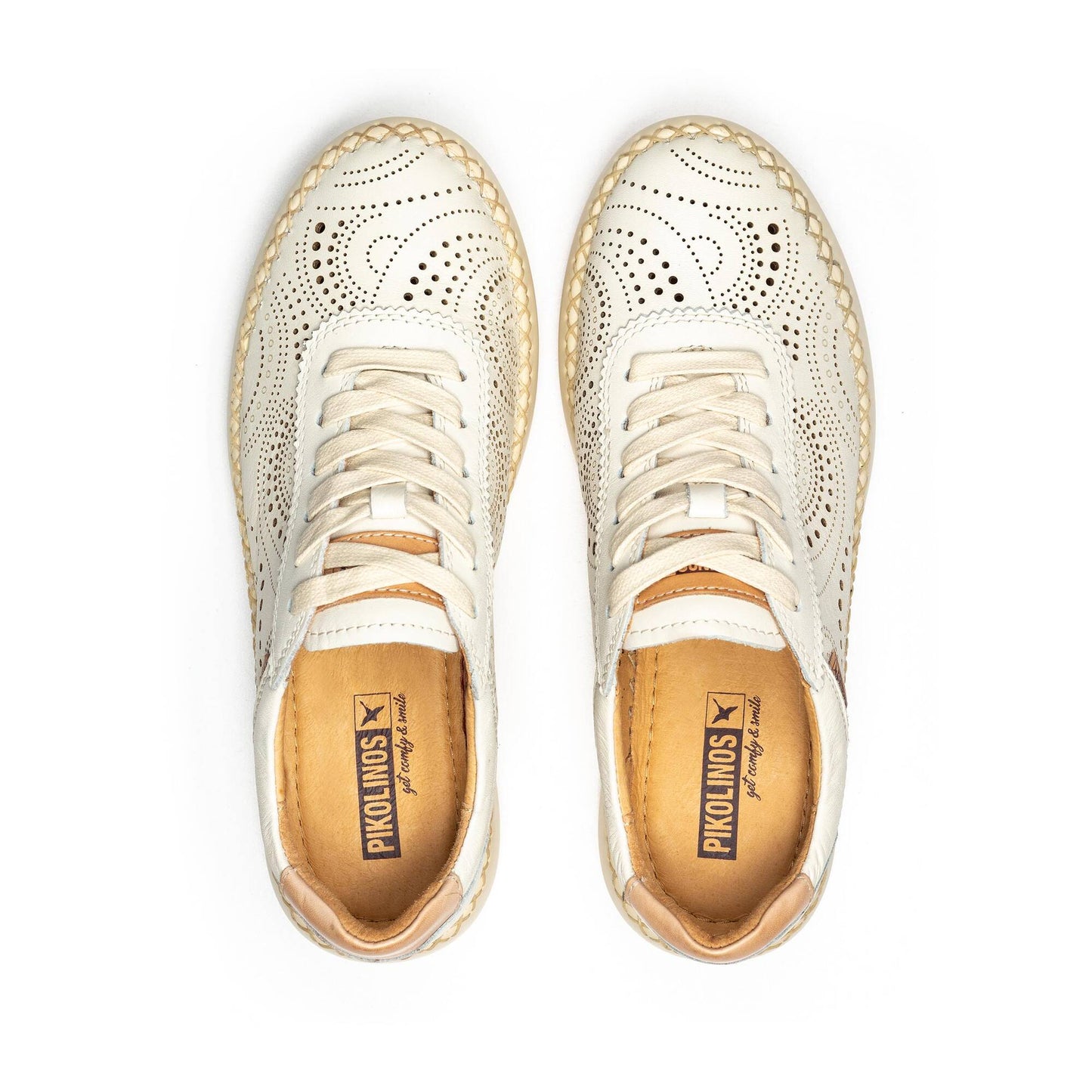 Pikolinos Women's Mesina W6B-6996 Leather Punched Sneakers Nata