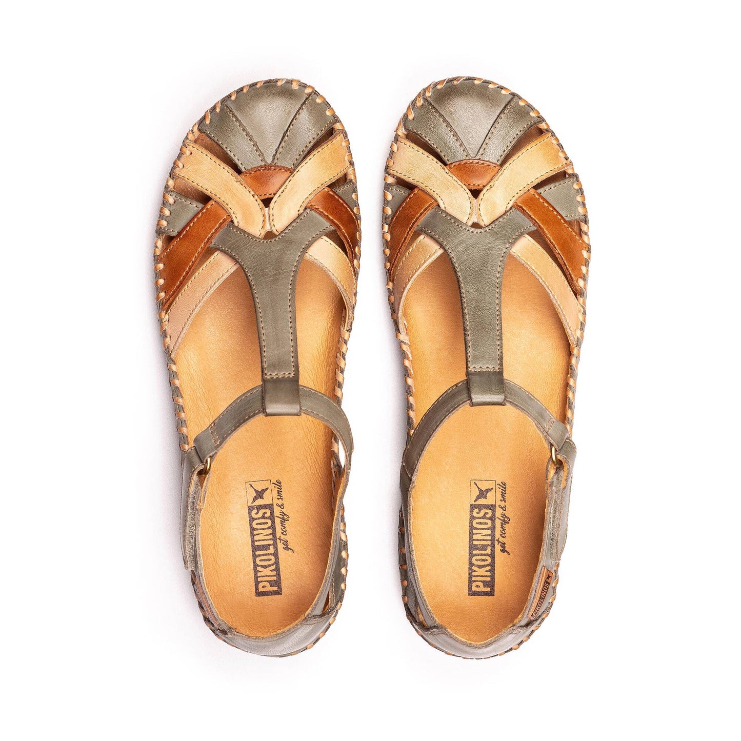 Pikolinos Women's P. Vallarta 655-0732C5 Leather Sandals Sage Green