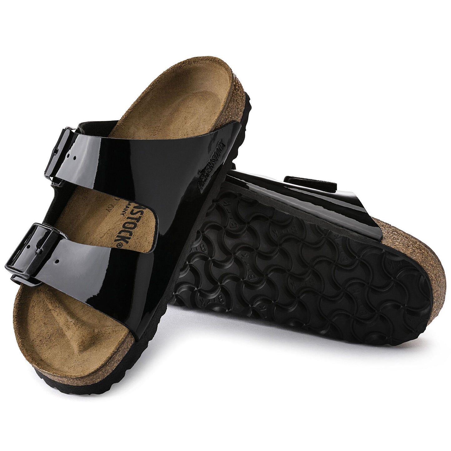 Birkenstock Unisex Arizona Birko-Flor Narrow Fit Sandals Black Patent