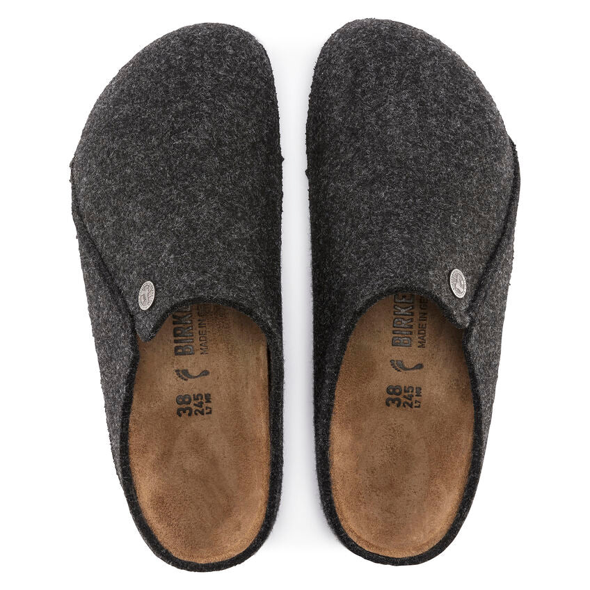 Birkenstock Unisex Zermatt Wool Felt Clog Slippers Anthracite Grey
