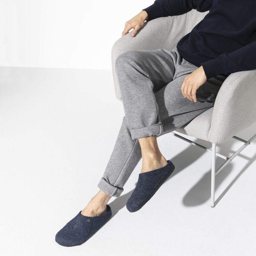 Birkenstock Unisex Zermatt Wool Felt Clog Slippers Dark Blue