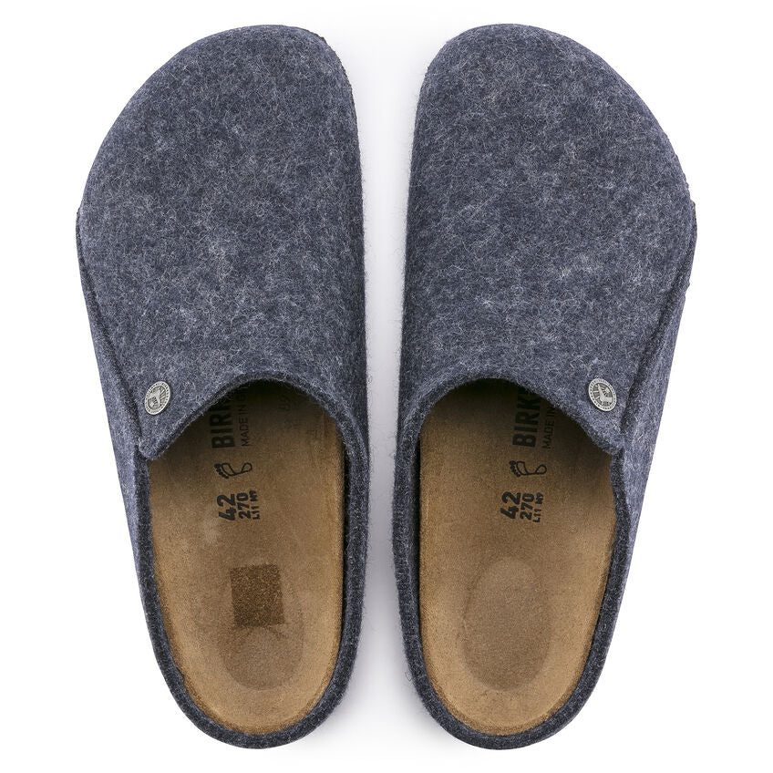 Birkenstock Unisex Zermatt Wool Felt Clog Slippers Dark Blue