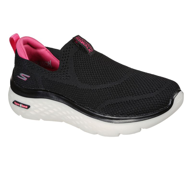Skechers Womens 124586/BKHP GOwalk Hyper Burst - Solar Winds Trainers Black Hot Pink