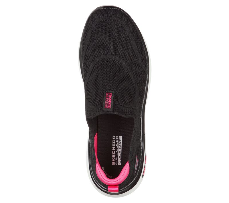 Skechers Womens 124586/BKHP GOwalk Hyper Burst - Solar Winds Trainers Black Hot Pink
