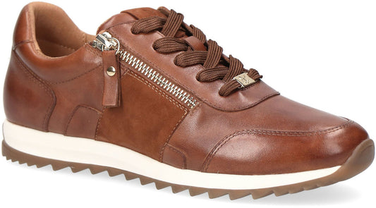 Caprice Women's 9-9-23600-29 Casual Leather Trainers Cognac Brown
