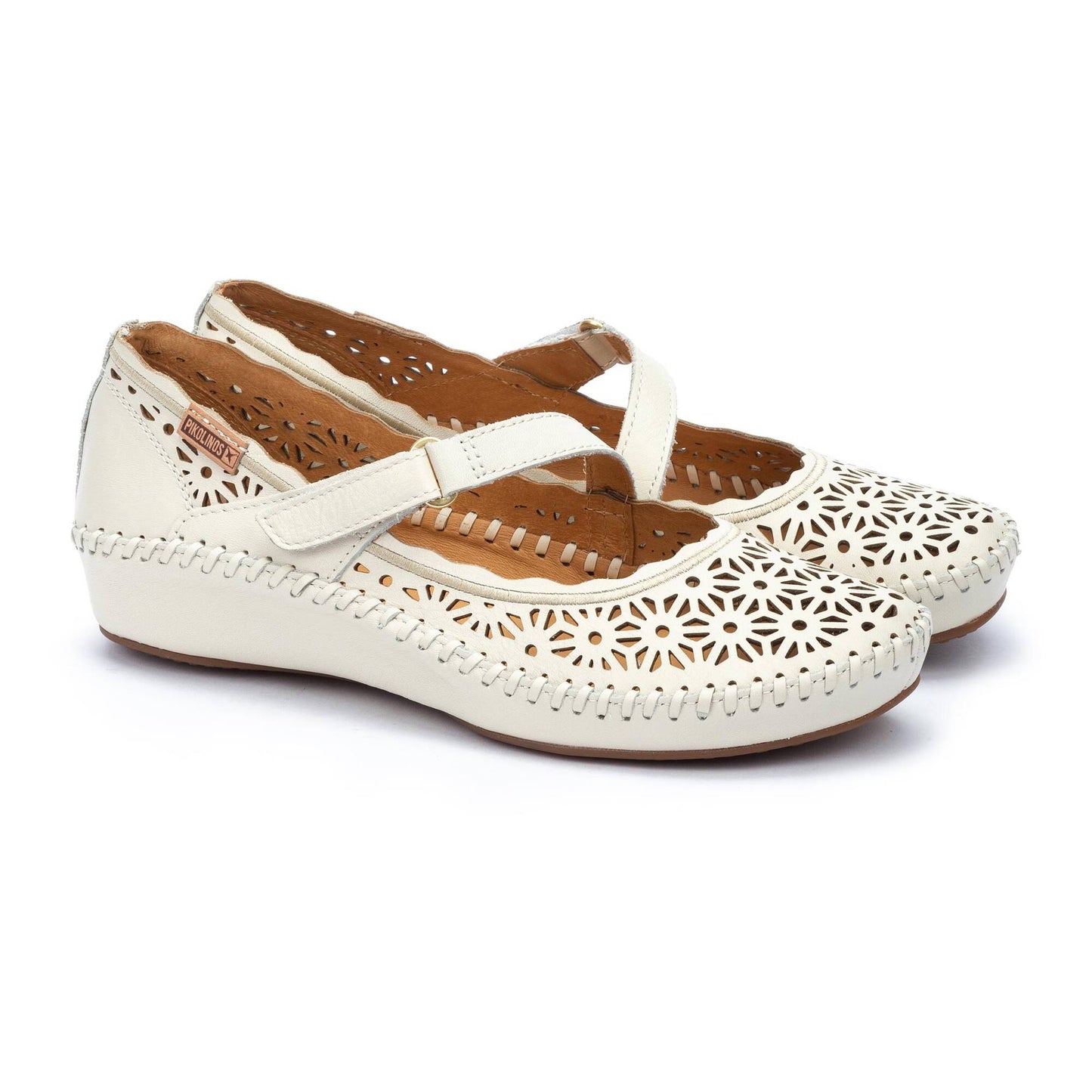 Pikolinos Women's P. Vallarta 655-0599 Leather Ballet Pump Shoes Nata