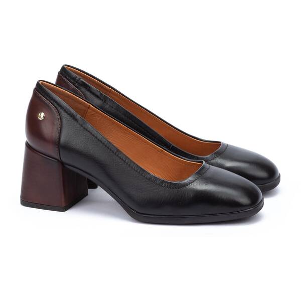 Pikolinos Women's Sevilla W1W-5540C1 Leather Heel Shoes Black