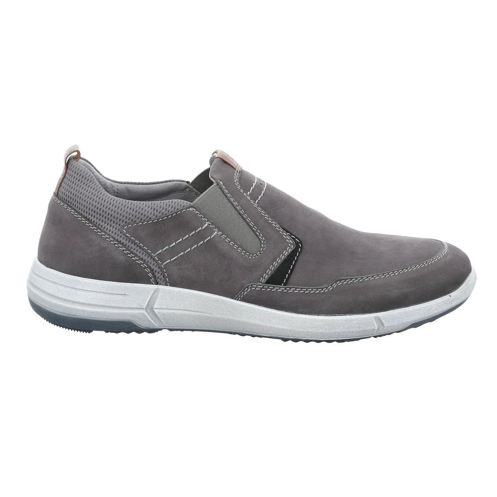 Josef Seibel Men's Enrico 04 Leather Casual Shoes Trainers Asphalt Grey