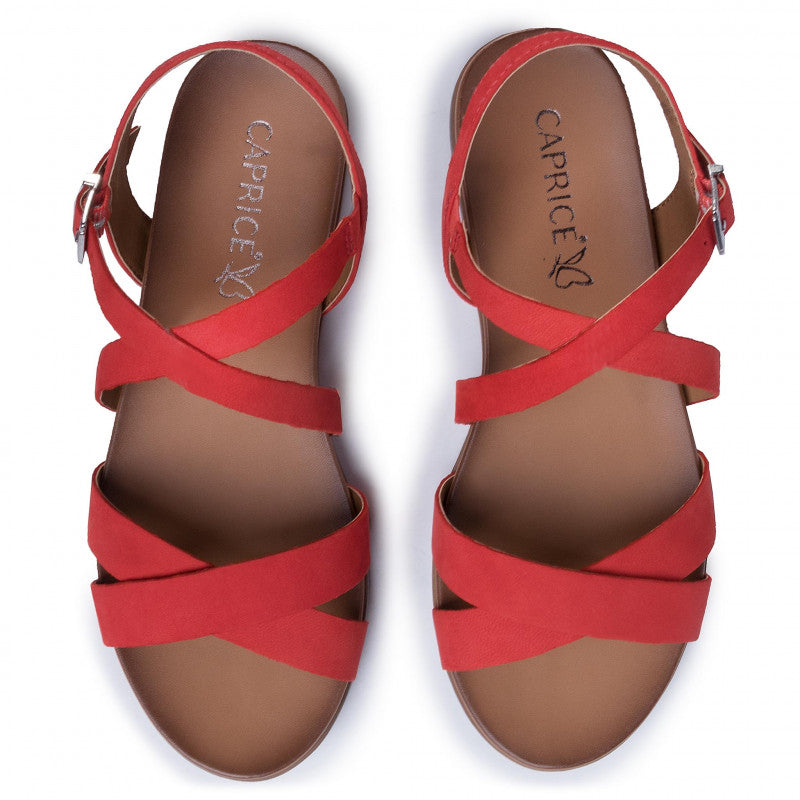 Caprice Women's 28105-24 Leather Sandals Coral Nubuck