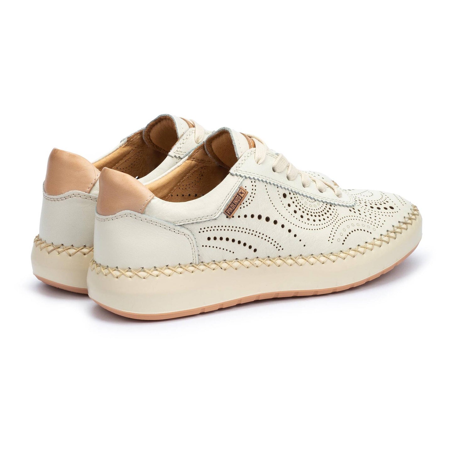 Pikolinos Women's Mesina W6B-6996 Leather Punched Sneakers Nata