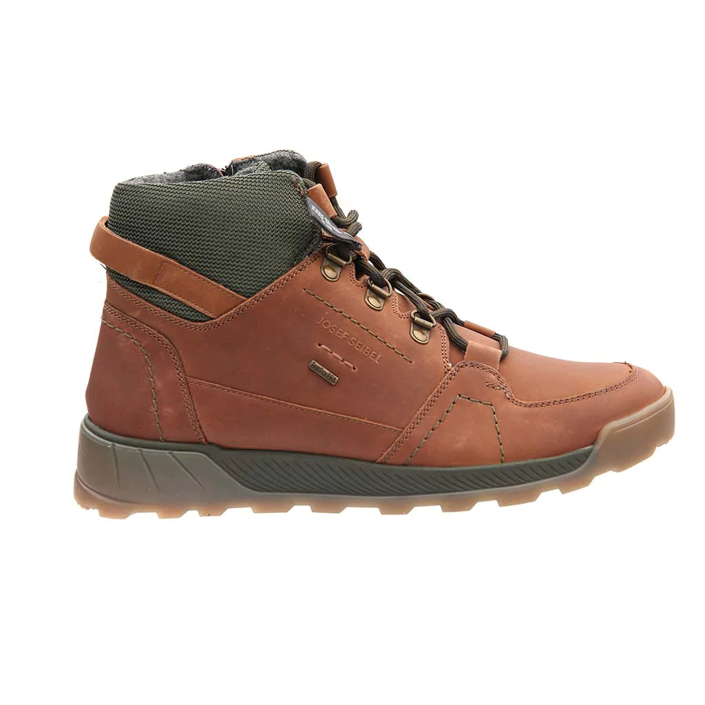 Josef Seibel Men's Raymond 53 Leather Lace-Up Boots Camel Brown