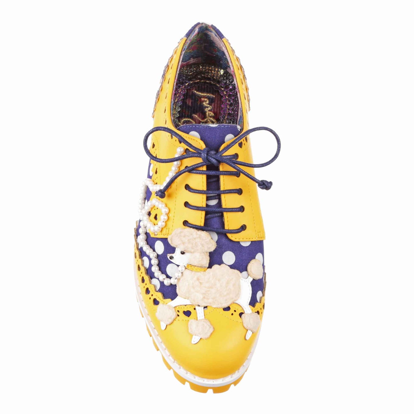 Irregular Choice Women's 4614-01 Sockhop Sweetie Lace Up Brogue Shoes Mustard