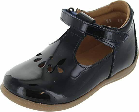 Froddo Infant Childrens T-Bar G2140035-2 Leather Shoes Blue Patent