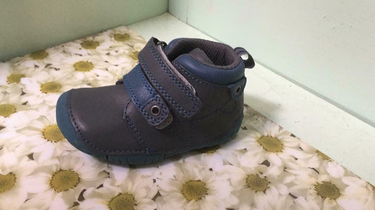 Start-Rite Childrens Toddlers Boys Leather Noah Ankle Boots Grey