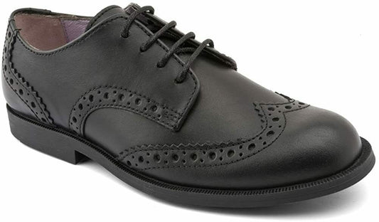 Start-Rite Childrens Girls Burford Lace-Up Leather School Shoes Black