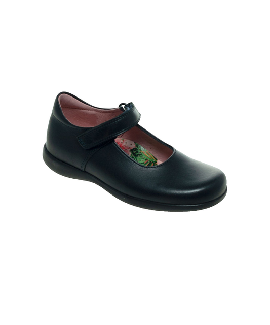 Petasil Childrens Girls Bea Leather Mary Jane School Shoes Navy