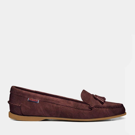 Sebago Women's 7002TC0 Janet Waxy Leather Slip On Shoes Brown Gum