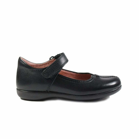 Petasil Childrens Girls Babs Leather Mary Jane School Shoes Black