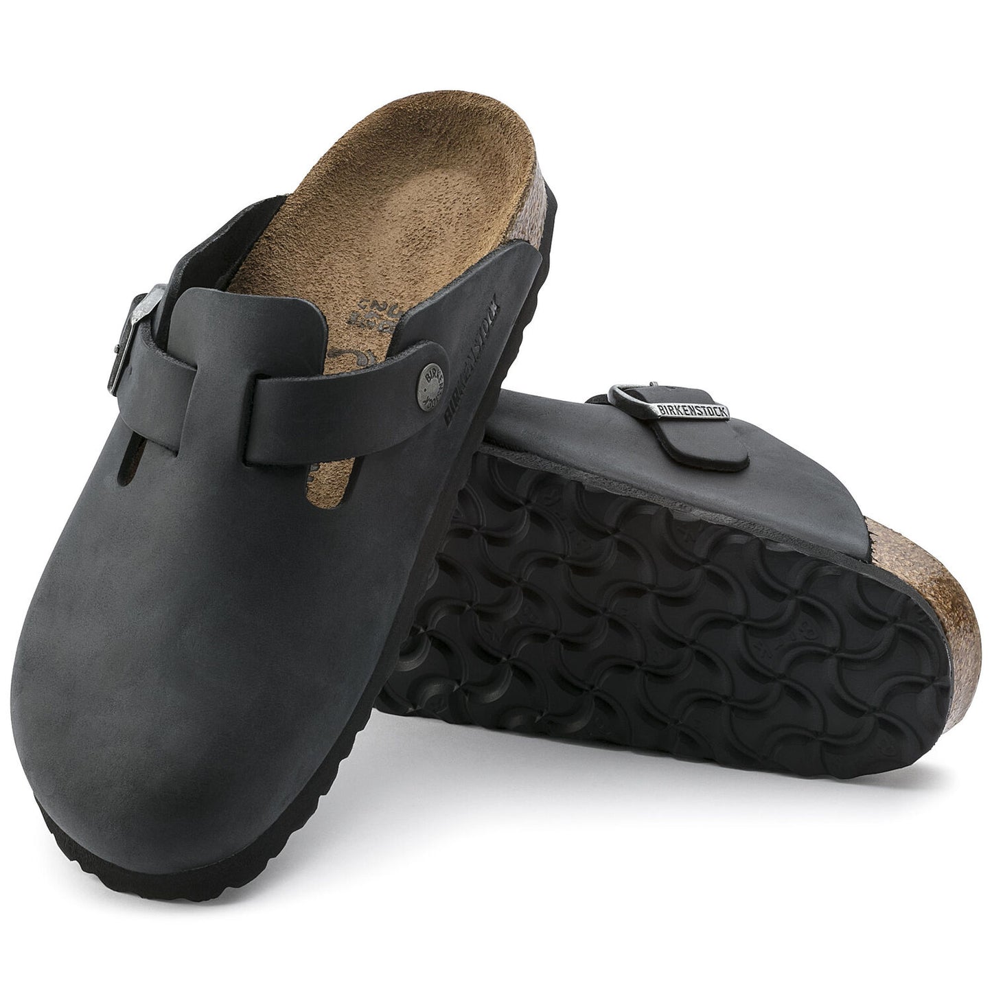 Birkenstock Unisex Boston Casual Clogs Oiled Leather Black