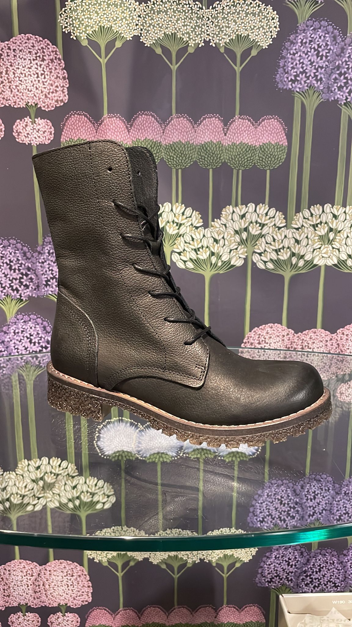 Felmini Women's B501 Caster Leather Lace-Up Boots Morat Black