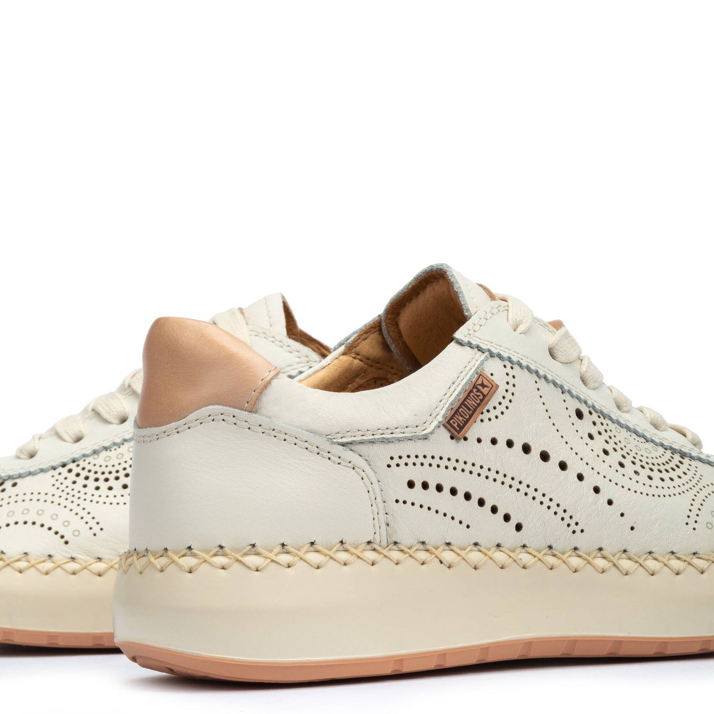 Pikolinos Women's Mesina W6B-6996 Leather Punched Sneakers Nata