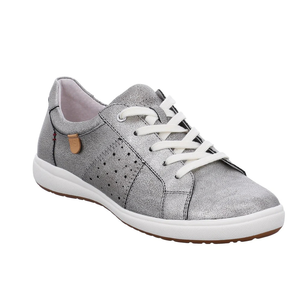 Josef Seibel Women's Caren 01 Casual Leather Trainers Platin Silver