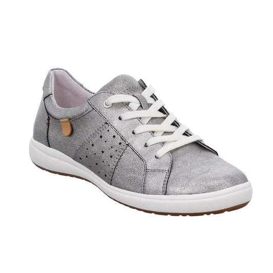 Josef Seibel Women's Caren 01 Casual Leather Trainers Platin Silver