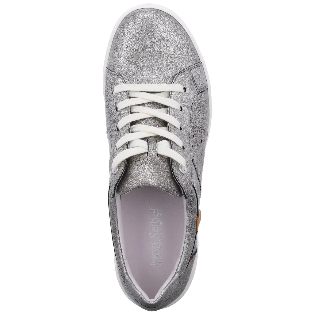 Josef Seibel Women's Caren 01 Casual Leather Trainers Platin Silver