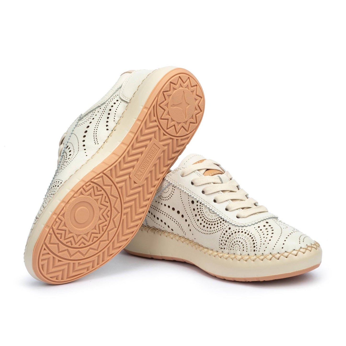 Pikolinos Women's Mesina W6B-6996 Leather Punched Sneakers Nata