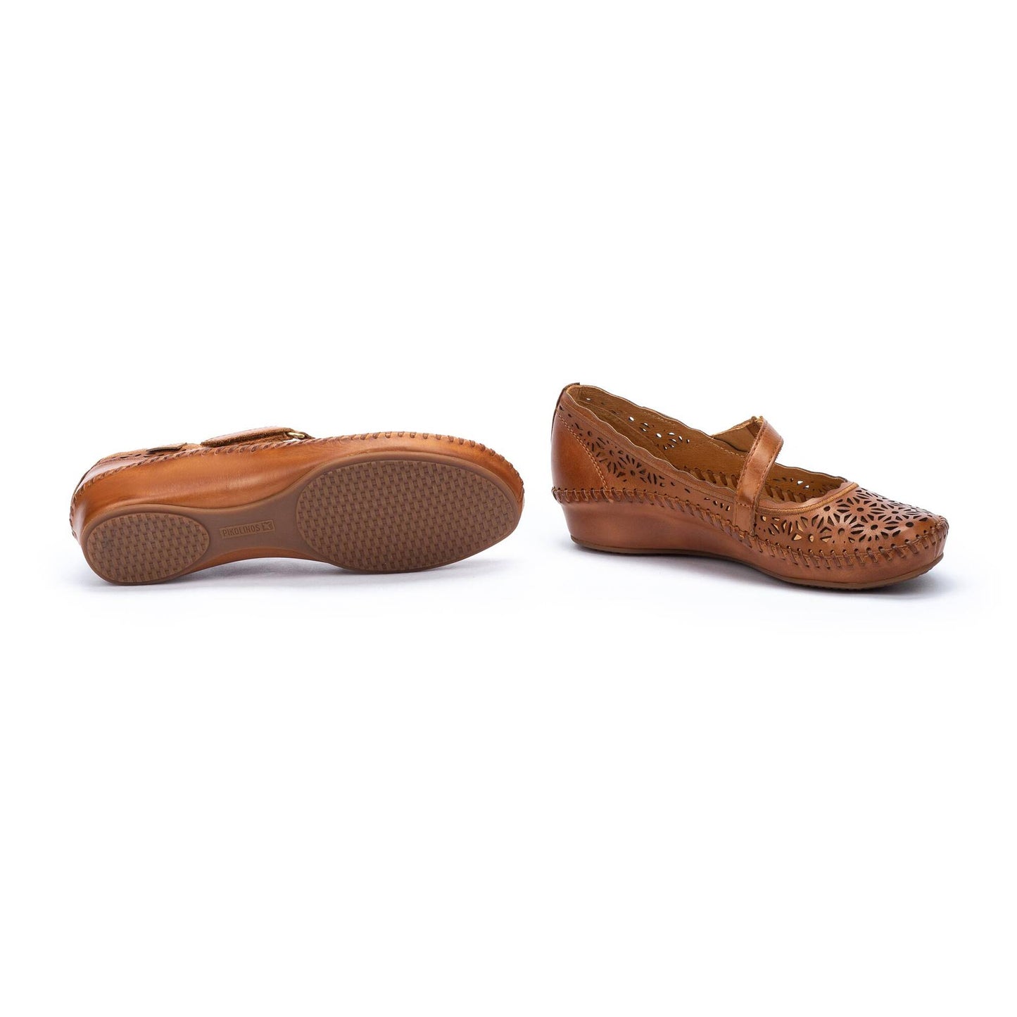 Pikolinos Women's P. Vallarta 655-0599 Leather Ballet Pump Shoes Brandy Brown
