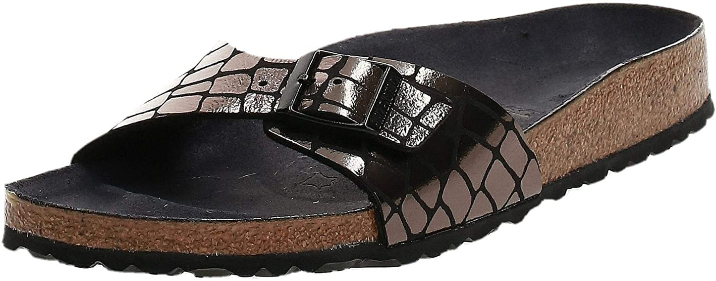 Birkenstock Unisex Madrid BS Narrow Fit Sandals Gator Gleam Black