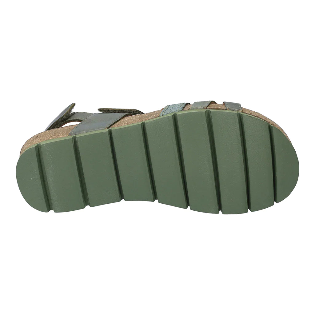 Josef Seibel Women's Lucie 03 Leather Strap Sandals Salvia Green