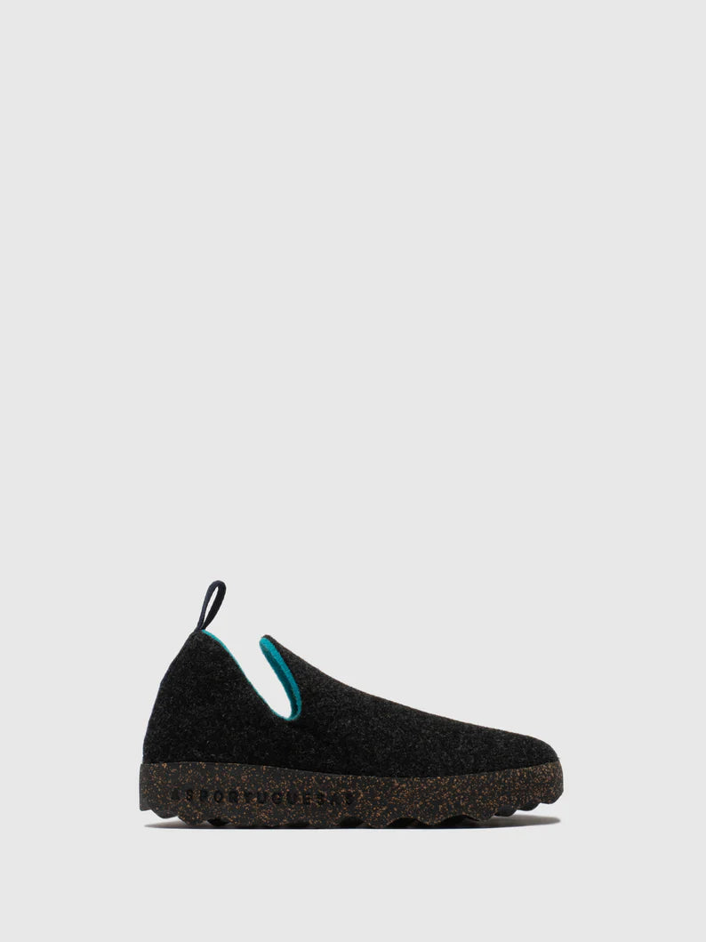 AsPortuguesas Womens City L Slip-On Shoes Tweed/Felt Anthracite