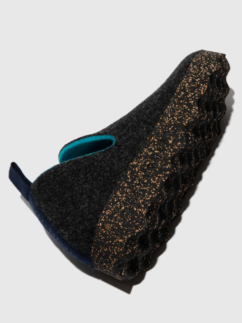 AsPortuguesas Womens City L Slip-On Shoes Tweed/Felt Anthracite