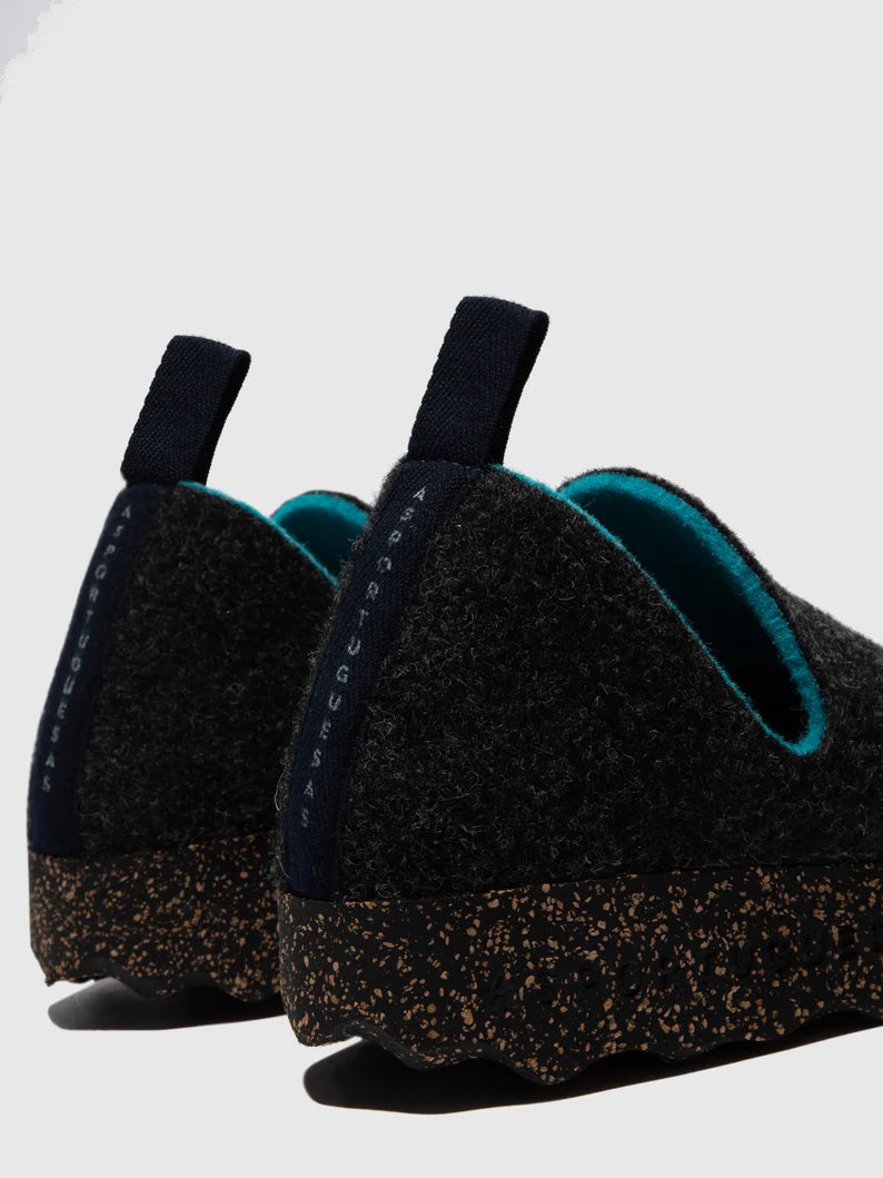AsPortuguesas Womens City L Slip-On Shoes Tweed/Felt Anthracite