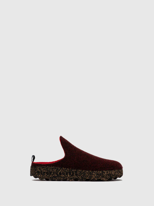 AsPortuguesas Women's Come L Slip-On Casual Mules Double Felt Merlot Red