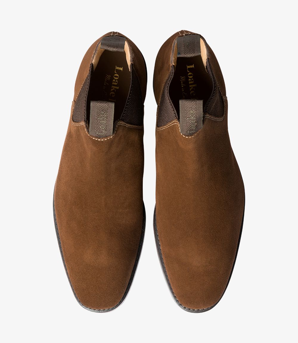 Loake Men's Chatsworth Leather Chelsea Boots Brown Suede