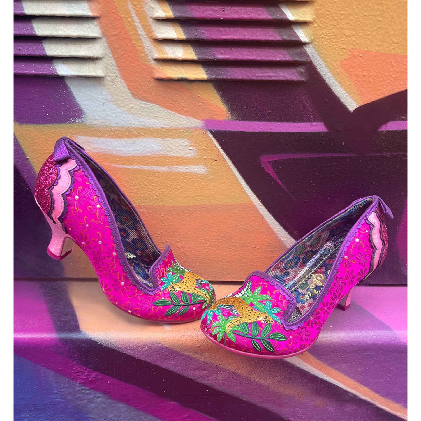 Irregular Choice Women's 4136 106 Charming Cheetah Heel Shoes Pink