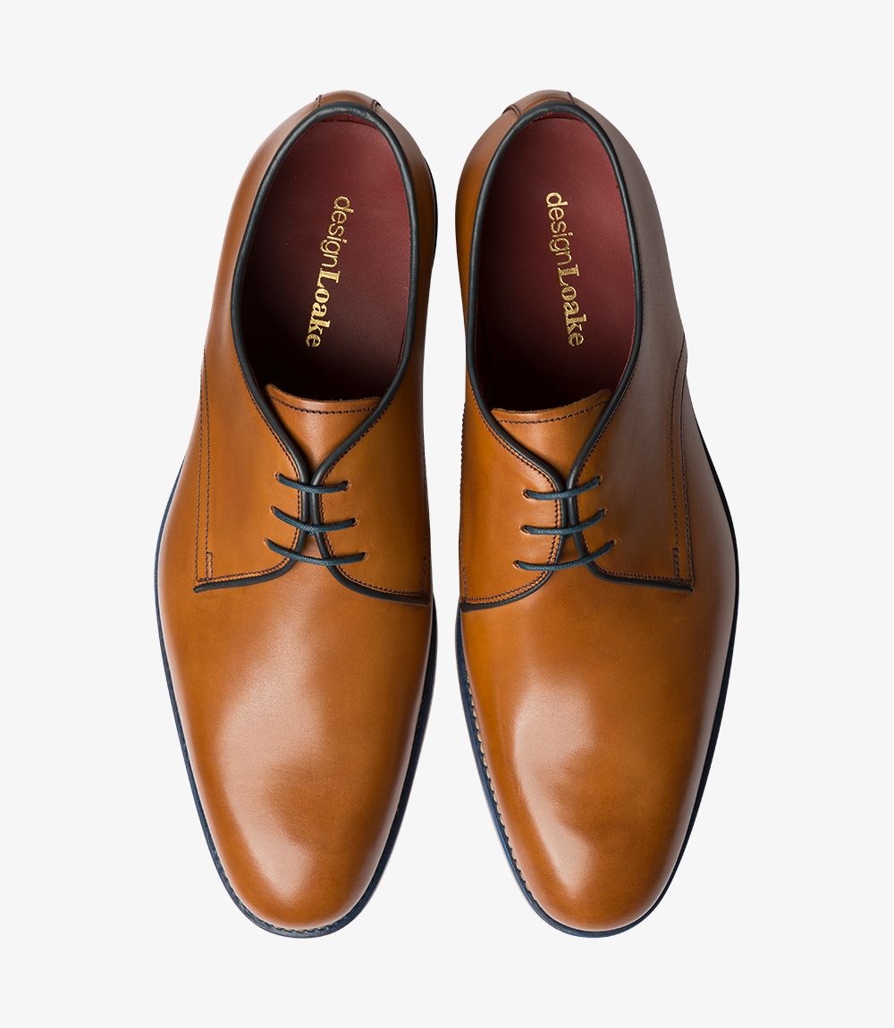 Loake Men's Drake Leather Derby Shoes Tan