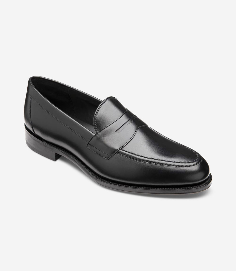 Loake Men's Hornbeam Leather Loafer Shoes Black