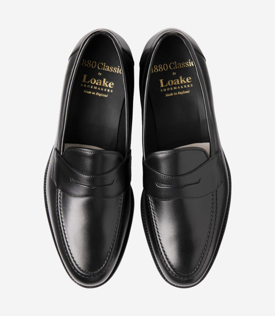 Loake Men's Hornbeam Leather Loafer Shoes Black