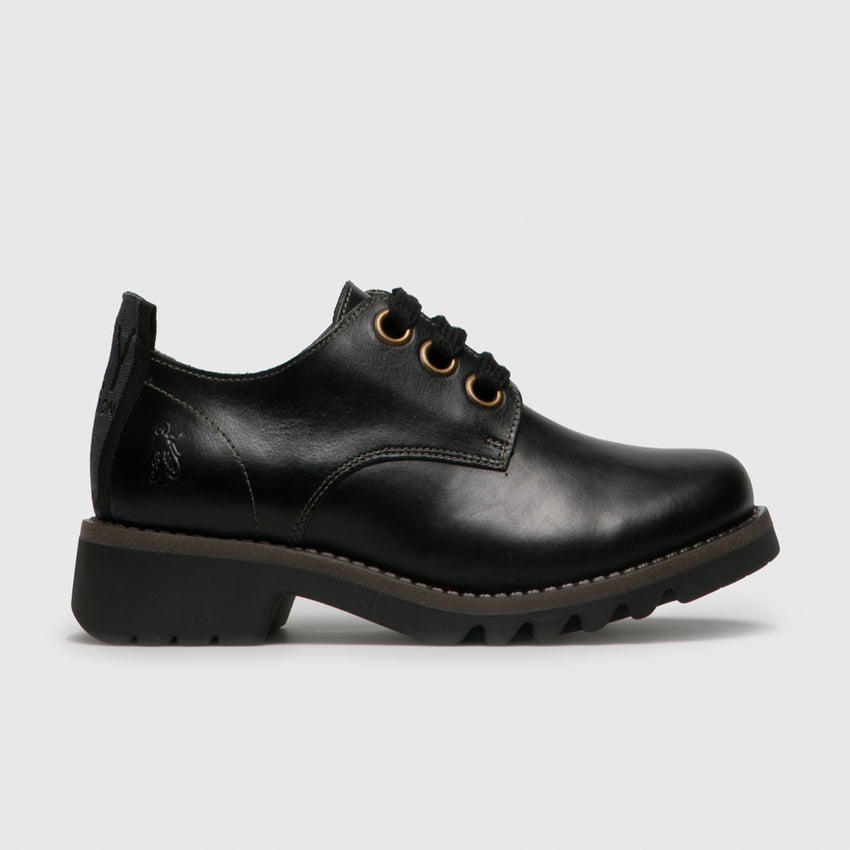 Fly London Women's RUDA538FLY Leather Lace-Up Shoes Black