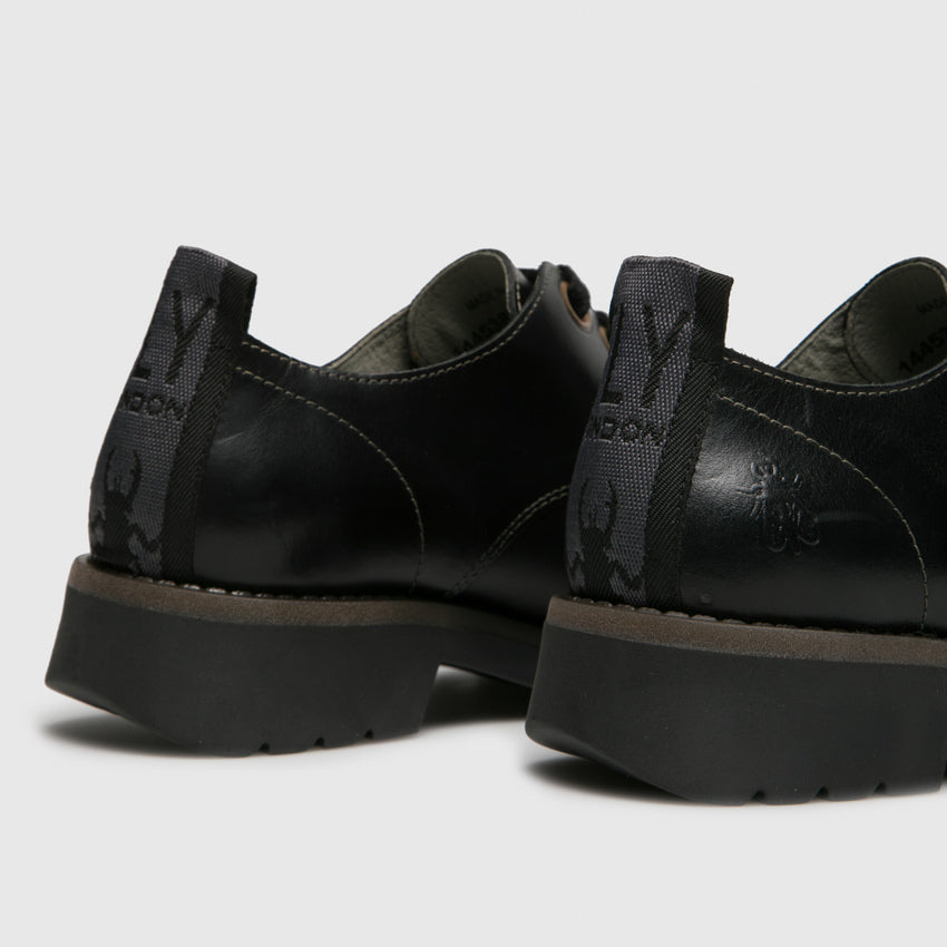 Fly London Women's RUDA538FLY Leather Lace-Up Shoes Black