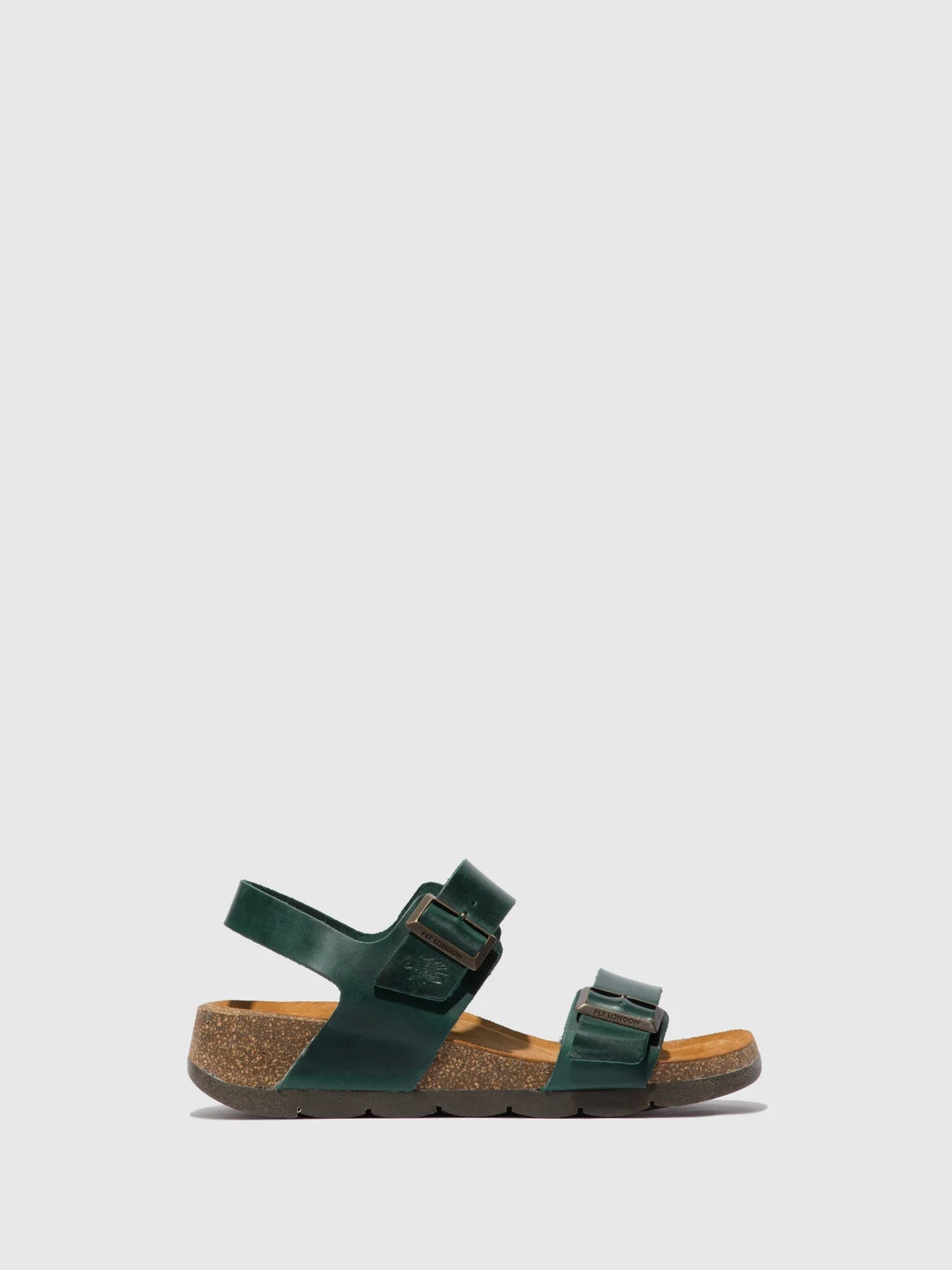 Fly London Women's CEKE722FLY Leather Buckle Sandals Petrol Green
