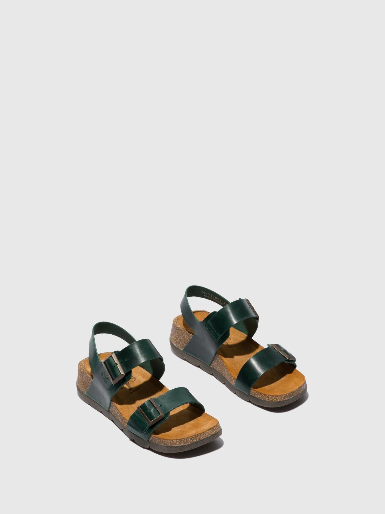 Fly London Women's CEKE722FLY Leather Buckle Sandals Petrol Green